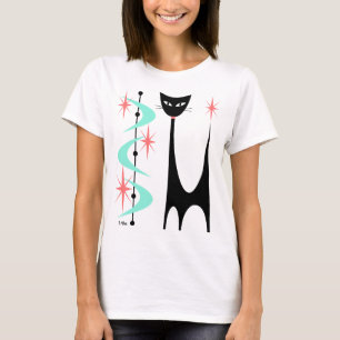 Atomkatze aus dem Mittelalter mit Aqua Boomerangs T-Shirt