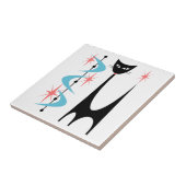 Atomkatze aus der Mitte des Jahrhunderts mit blaue Fliese (Seite)