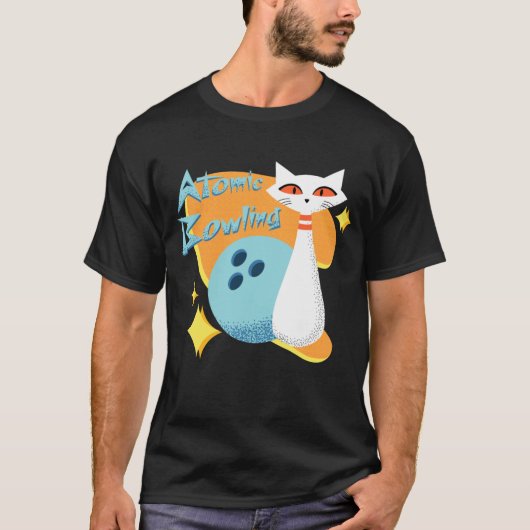 Atomkatze in der Mitte des Jahrhunderts Moderne Bo T-Shirt (Vorderseite)