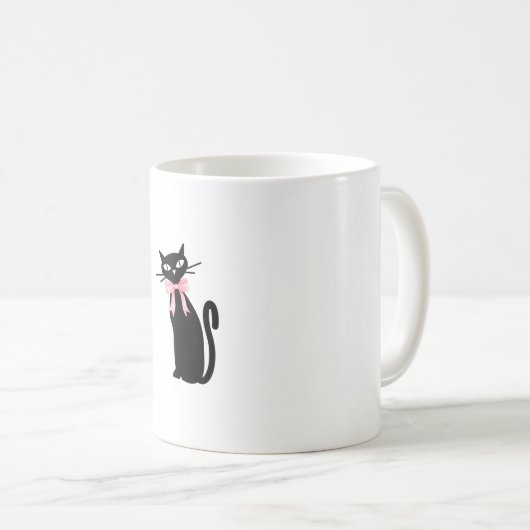 Atomkatze mit rosa Katzenkatze Girly Clean Girl Ki Kaffeetasse (VorderseiteRechts)
