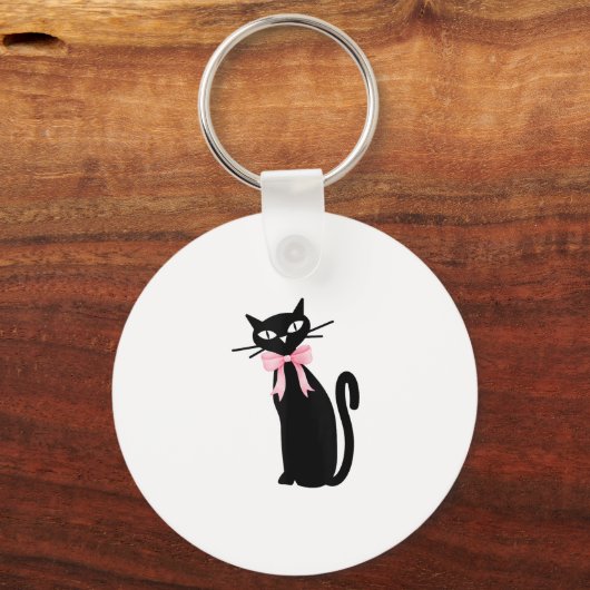 Atomkatze mit rosa Katzenkatze Girly Clean Girl Ki Schlüsselanhänger (Vorderseite)