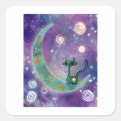 Atomkatze Quadratischer Aufkleber (Vorderseite)