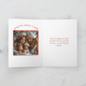 Atomkatze Retro Sputnik Orange Schwarz Türkis Karte (Innenseite)