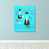 Atomkatzen Fischen Leinwanddruck (Insitu (Holzboden))