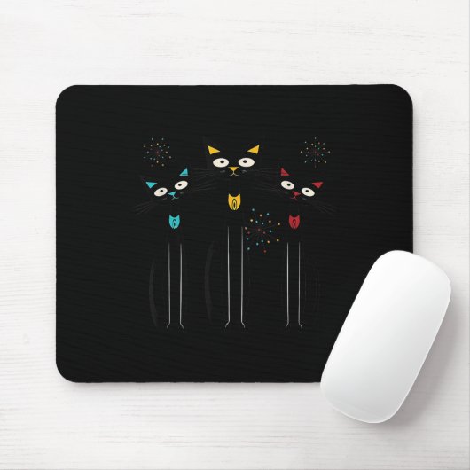 Atomkatzen Pink Bows Schwarze Kätzchen Mcm Girl Mousepad (Mit Mouse)