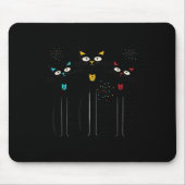 Atomkatzen Pink Bows Schwarze Kätzchen Mcm Girl Mousepad (Vorne)