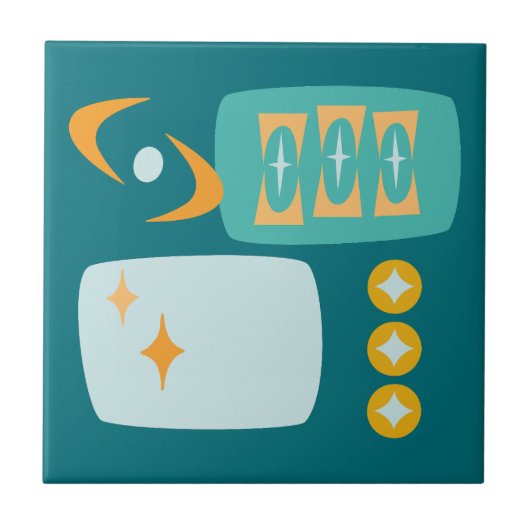 Atomkern Mitte Abstrakt Fliese (Vorderseite)