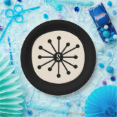 Atomkern Niedlicher Retro-Schwarz-Punkt Pappteller (Party)