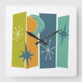 Atomkern Sternexplosion Rectangle Mid Mod Quadratische Wanduhr (Vorderseite)