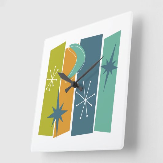 Atomkern Sternexplosion Rectangle Mid Mod Quadratische Wanduhr (Winkel)