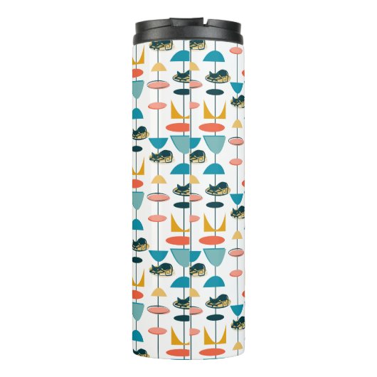 Atomkitty-Muster Mitte des Jahrhunderts Thermosbecher (Rückseite)