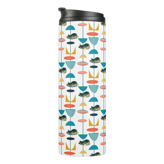 Atomkitty-Muster Mitte des Jahrhunderts Thermosbecher (Nach rechts gedreht)