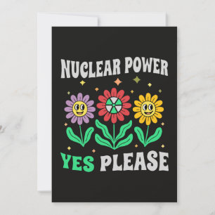 Atomkraft ja, bitte lächelnde Blumen Einladung