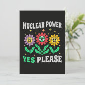 Atomkraft ja, bitte lächelnde Blumen Einladung (Stehend Vorderseite)