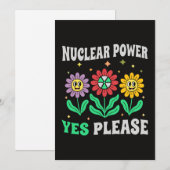 Atomkraft ja, bitte lächelnde Blumen Einladung (Vorne/Hinten)