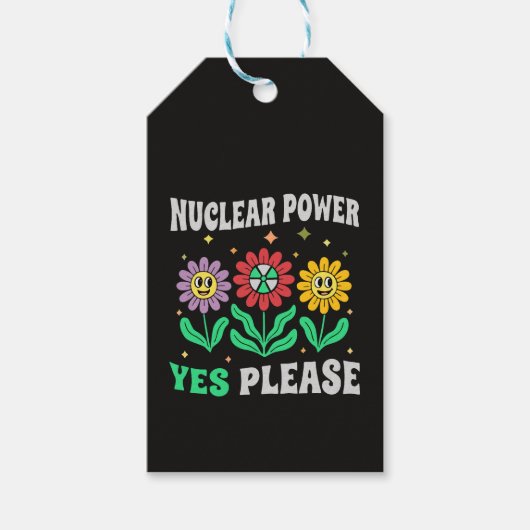 Atomkraft ja, bitte lächelnde Blumen Geschenkanhänger (Vorderseite)