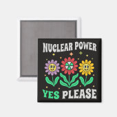 Atomkraft ja, bitte lächelnde Blumen Magnet (Vorderseite/Rückseite)