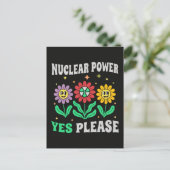 Atomkraft ja, bitte lächelnde Blumen Postkarte (Stehend Vorderseite)