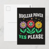 Atomkraft ja, bitte lächelnde Blumen Postkarte (Vorne/Hinten)