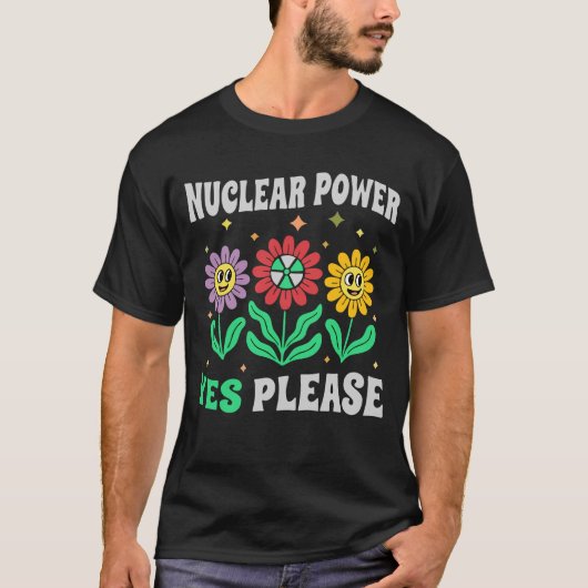 Atomkraft ja, bitte lächelnde Blumen T-Shirt (Vorderseite)