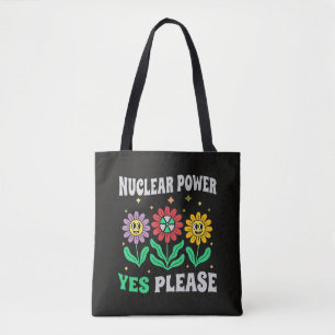 Atomkraft ja, bitte lächelnde Blumen Tasche