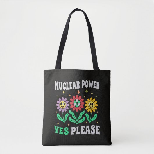 Atomkraft ja, bitte lächelnde Blumen Tasche (Vorderseite)