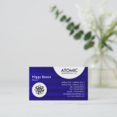 Atomkreise - Blaugebürstete Textur Visitenkarte (Stehend Vorderseite)