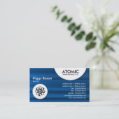 Atomkreise - Blaugebürstete Textur Visitenkarte (Stehend Vorderseite)
