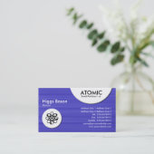 Atomkreise - Blaugebürstete Textur Visitenkarte (Stehend Vorderseite)