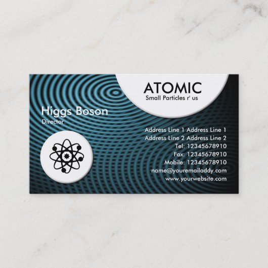 Atomkreise - Blue Electric Pool 01 Visitenkarte (Vorderseite)
