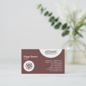 Atomkreise - Braune, bestickte Textur Visitenkarte (Stehend Vorderseite)