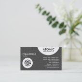 Atomkreise - dunkelgraue, mit Bosse versehene Text Visitenkarte (Stehend Vorderseite)