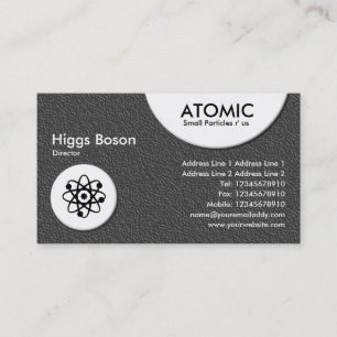 Atomkreise - dunkelgraue, mit Bosse versehene Text Visitenkarte