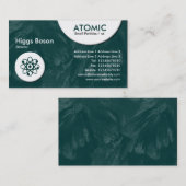 Atomkreise - dunkelgrüne, gespürte Textur Visitenkarte (Vorne/Hinten)