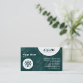 Atomkreise - dunkelgrüne, gespürte Textur Visitenkarte (Stehend Vorderseite)