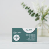 Atomkreise - grün (336666) visitenkarte (Stehend Vorderseite)