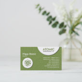 Atomkreise - Grün prägeartige Beschaffenheit Visitenkarte (Stehend Vorderseite)