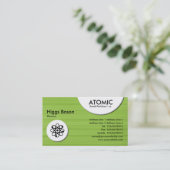 Atomkreise - grüne bürstenbehaftete Textur Visitenkarte (Stehend Vorderseite)