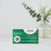 Atomkreise - grüne bürstenbehaftete Textur Visitenkarte (Stehend Vorderseite)