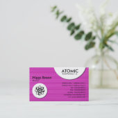 Atomkreise - Magenta-Pinselstriche Visitenkarte (Stehend Vorderseite)