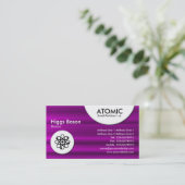 Atomkreise - Magenta-Pinselstriche Visitenkarte (Stehend Vorderseite)