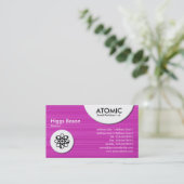 Atomkreise - Magenta-Pinselstriche Visitenkarte (Stehend Vorderseite)