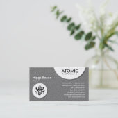 Atomkreise - mittelgrau geprägte Textur Visitenkarte (Stehend Vorderseite)