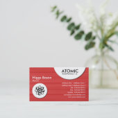 Atomkreise - rot gebürstete Textur Visitenkarte (Stehend Vorderseite)