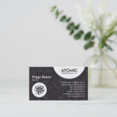Atomkreise - Schwarzer Denim Visitenkarte (Stehend Vorderseite)