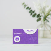 Atomkreise - Violett-bestickte Textur Visitenkarte (Stehend Vorderseite)