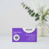 Atomkreise - violette Bürstenstruktur Visitenkarte (Stehend Vorderseite)