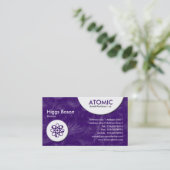 Atomkreise - violette Dandylion Textur Visitenkarte (Stehend Vorderseite)