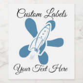 Atomküche - Retro-Platsche Rakete Weinetikett (Einzelnes Label)