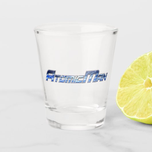 Atomman-Schussglas Schnapsglas (Vorderseite)